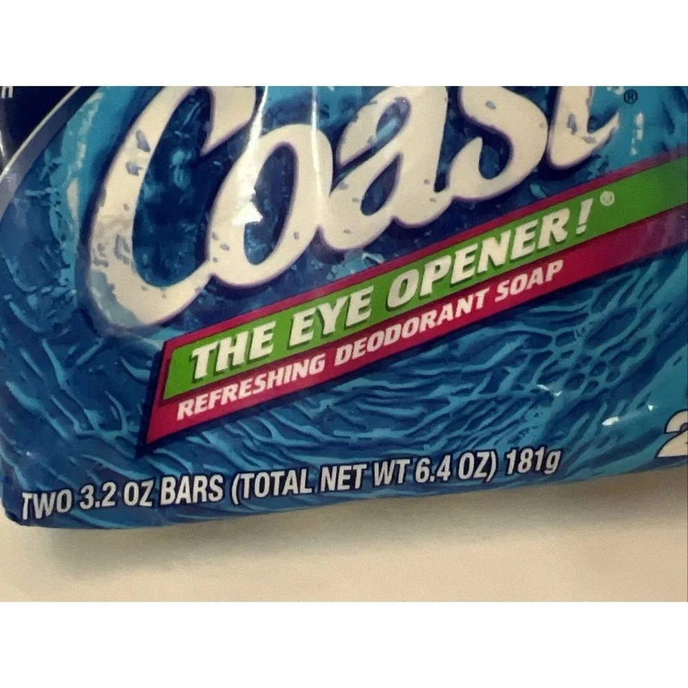 Coast The Eye Opener Rich Lather‎ Deodorant 2 Soap Bars 3.2 Oz Vintage NOS 2003